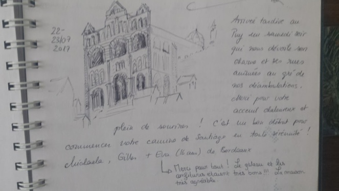 Quelques pages plus récentes du livre d'Or ( déjà 8 ans!), 2017/ 2018