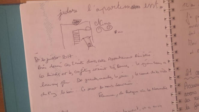 Quelques pages plus récentes du livre d'Or ( déjà 8 ans!), 2017/ 2018