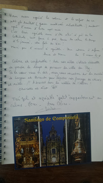 Quelques pages plus récentes du livre d'Or ( déjà 8 ans!), 2017/ 2018