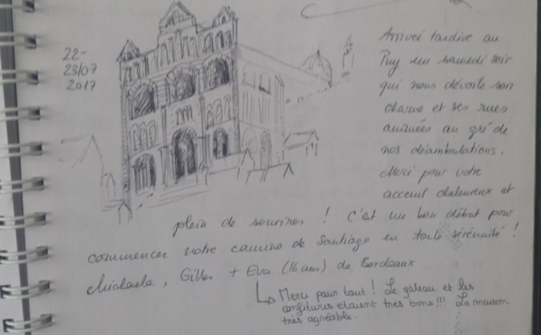 Quelques pages plus récentes du livre d'Or ( déjà 8 ans!), 2017/ 2018